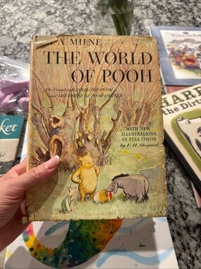 The World of Pooh A A Milne 1957 Illustrated Book, Hardcover With Dust Jacket